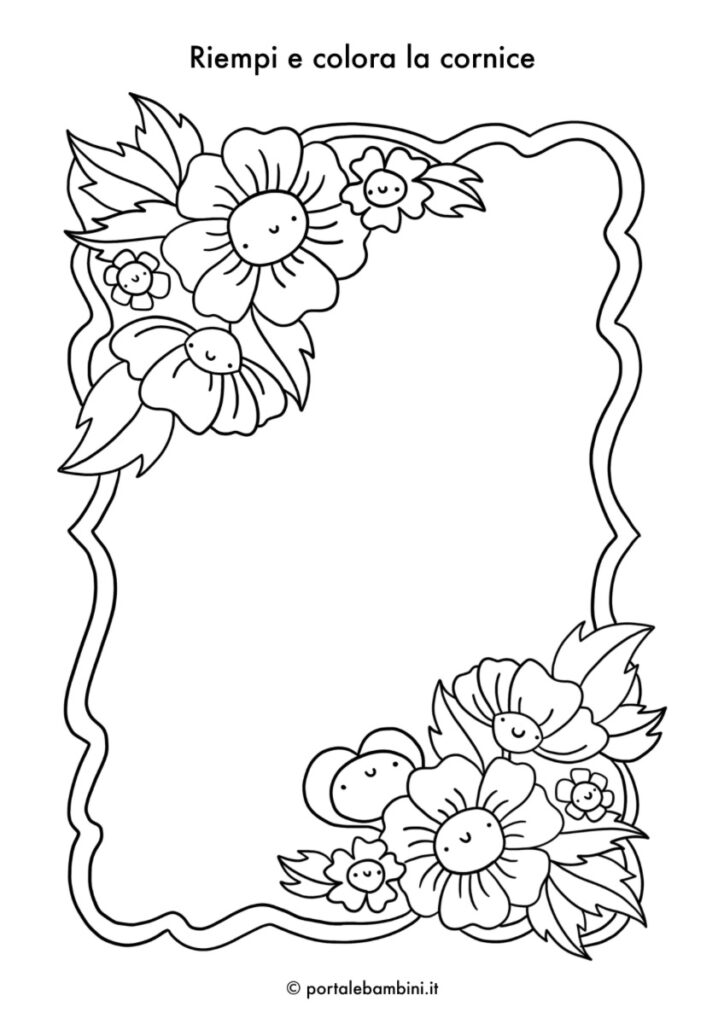cornicette di primavera con fiori da stampare 1
