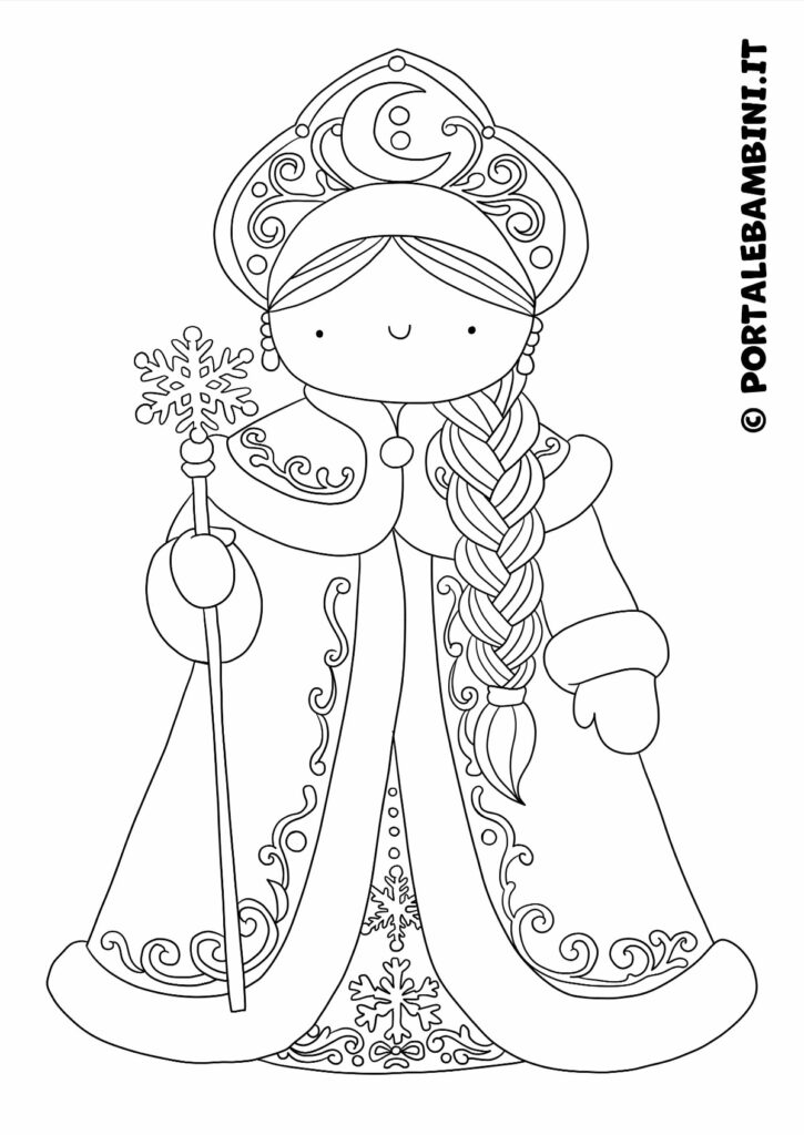 Disegno principessa della neve da colorare