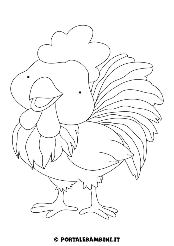 Disegno di gallo da colorare