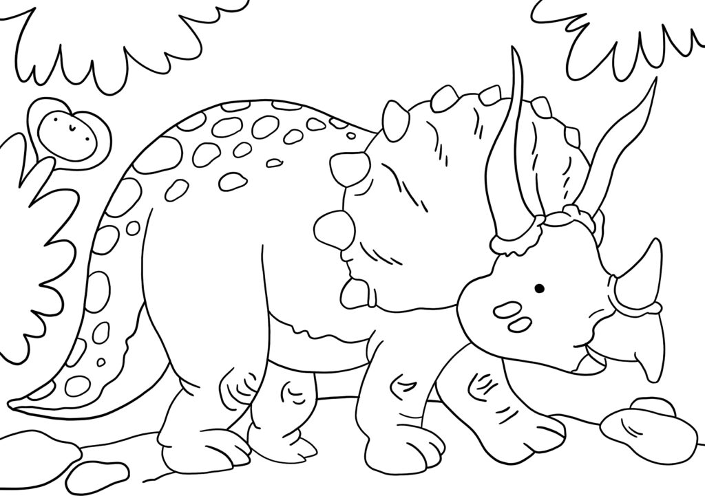 disegni triceratopo da colorare e da stampare dinosauri nuovi 2023 4