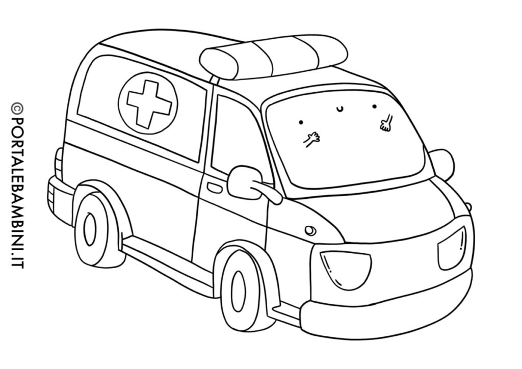 disegni ambulanza da stampare e colorare per bambini 1
