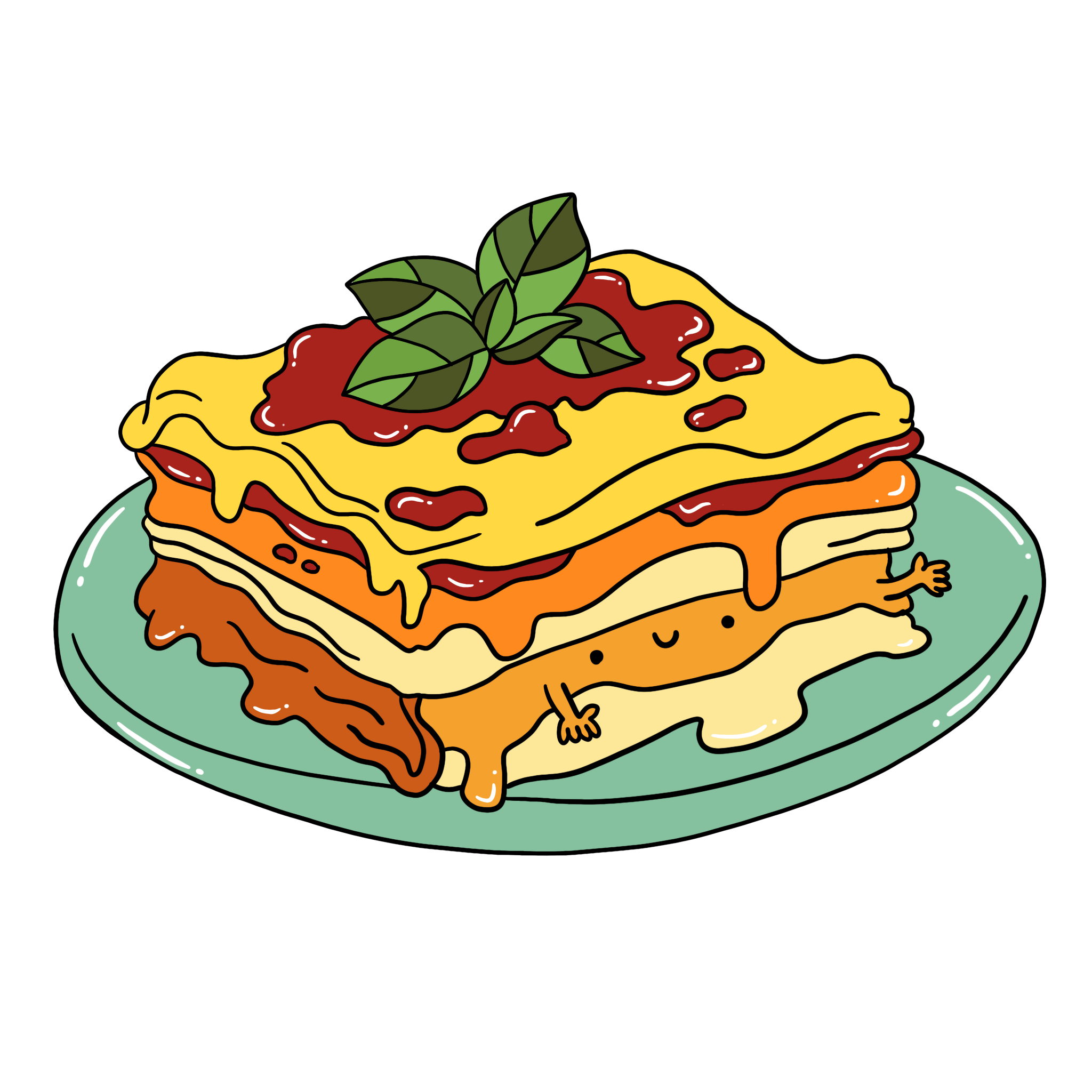 immagine disegno illustrazione a colori lasagne