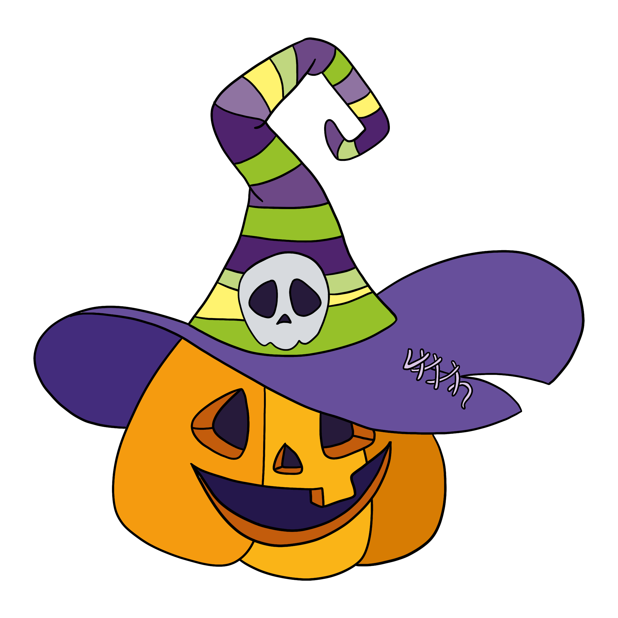 immagine disegno illustrazione a colori zucca halloween