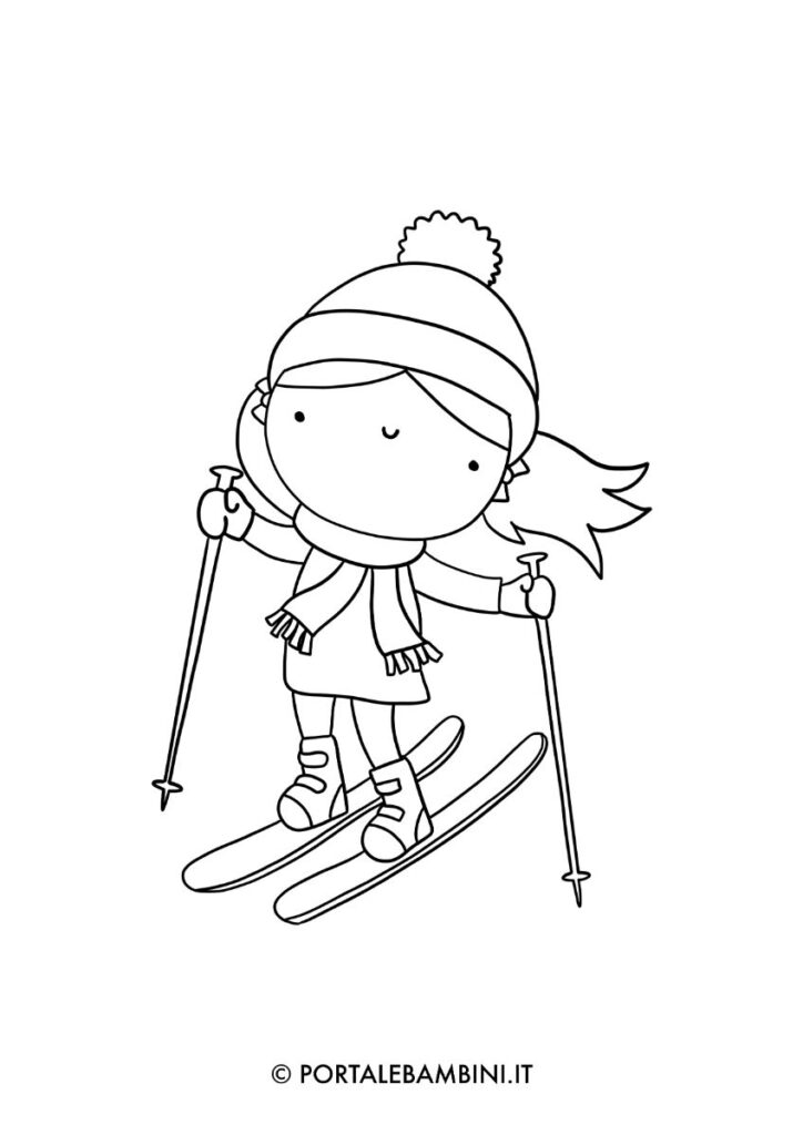 disegni di sciatore da colorare 1