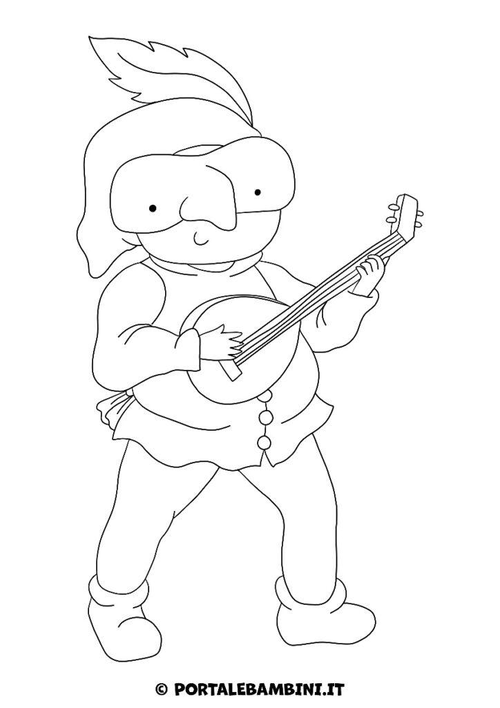 Maschere di Carnevale da colorare Coviello