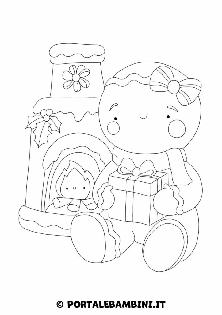 Disegno omino di pan di zenzero da colorare