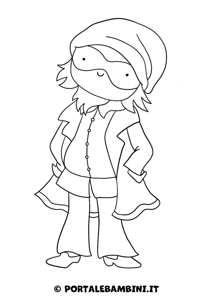 Disegni di Carnevale maschera Pantalone da colorare