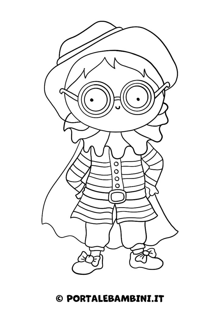 Disegni di Carnevale maschera Tartaglia da colorare