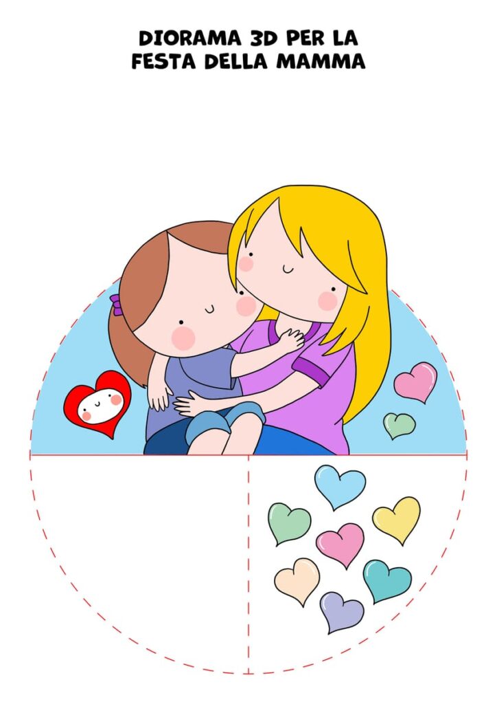 Lavoretti per la festa della mamma diorama 3D