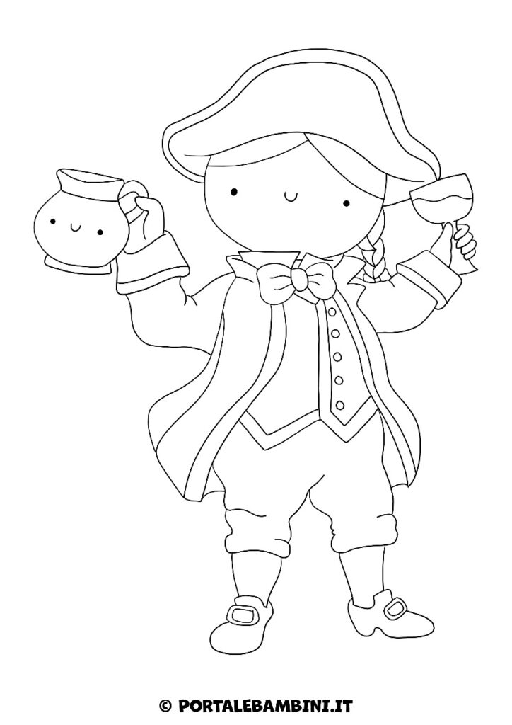 Disegni di Carnevale maschera Gianduia da colorare