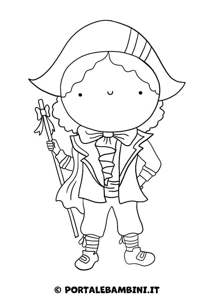 Disegni di Carnevale maschera Rugantino da colorare