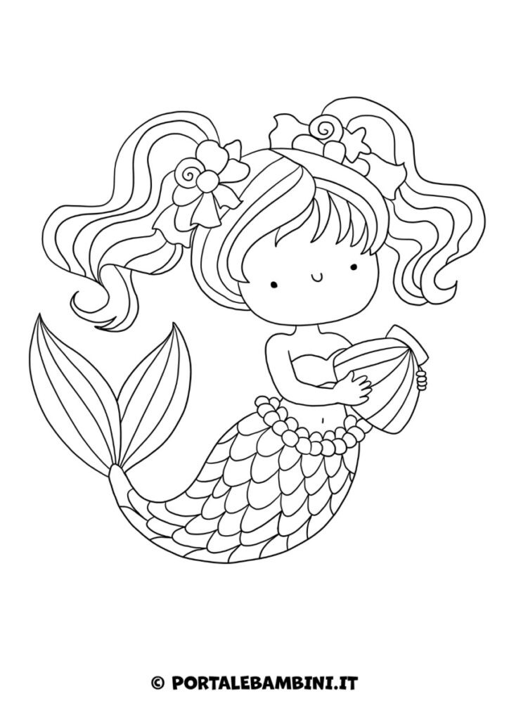 Disegni sirene da colorare