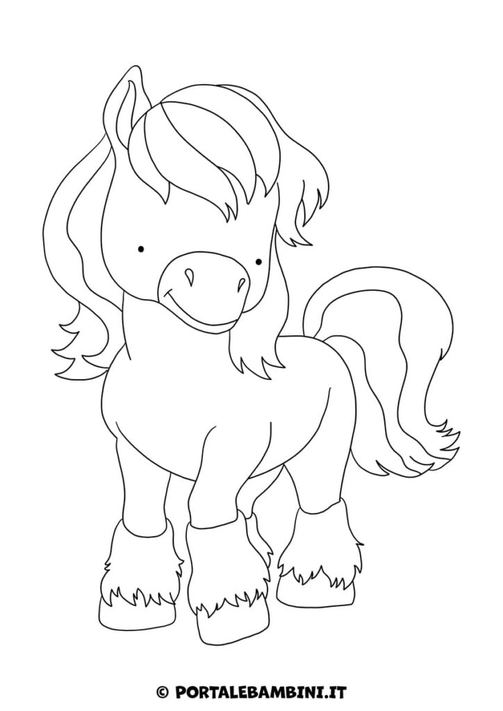 Disegno cavallo da colorare per bambini