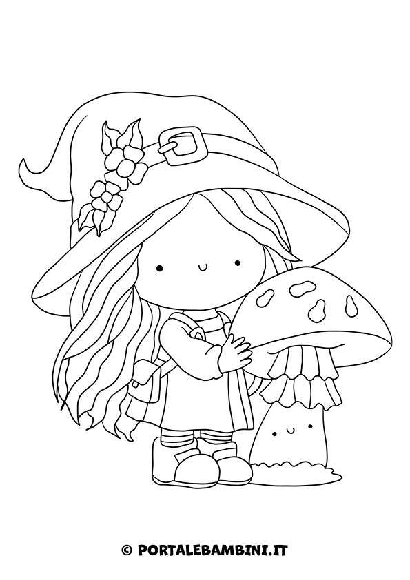 Disegni autunno da colorare - Fatina dei funghi