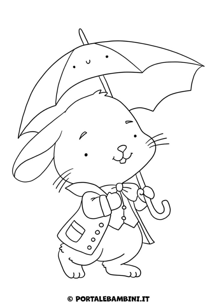 Disegno di coniglio da colorare per bambini