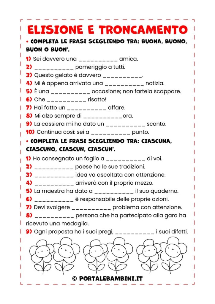 Esercizi su elisione e troncamento