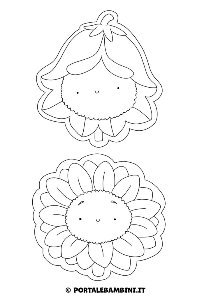 Sagome di fiori da stampare colorare e ritagliare 3