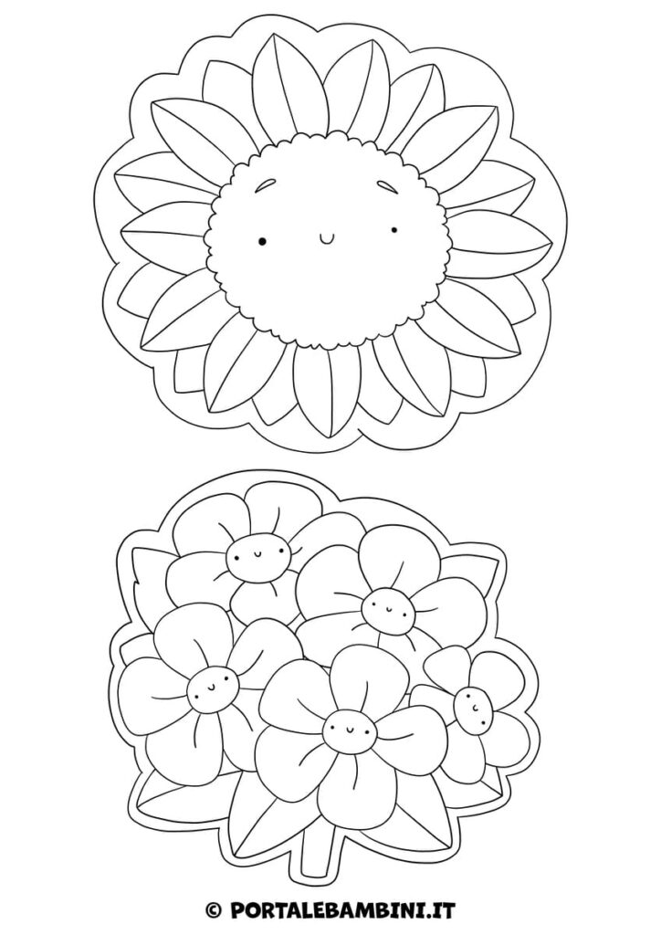 Sagome di fiori da stampare colorare e ritagliare 4