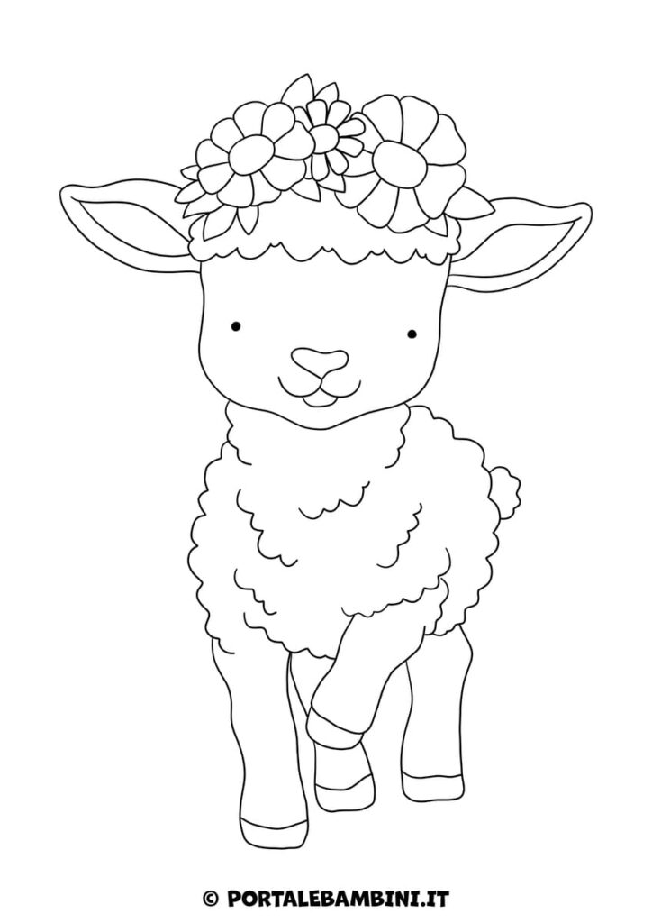 Disegno di agnello da colorare per bambini