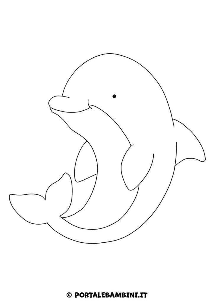 Disegno di delfino da colorare per bambini
