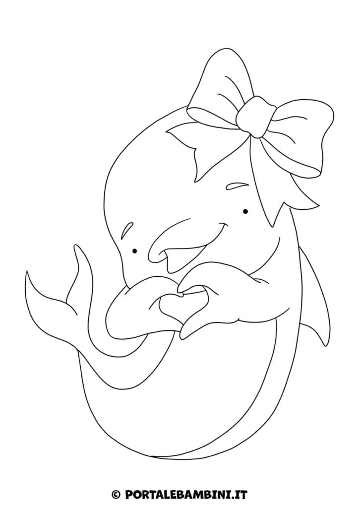 Disegno di delfino da colorare per bambini