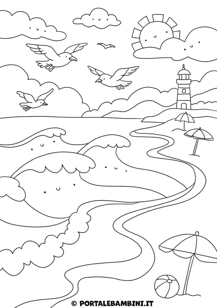 Disegni mare da stampare e colorare per bambini