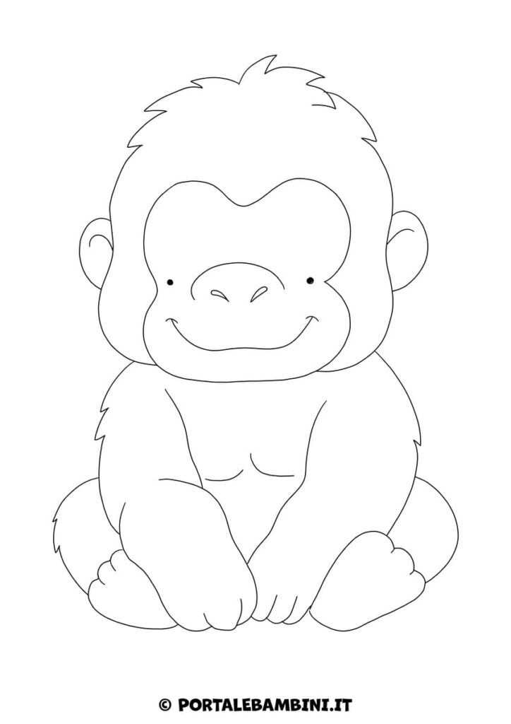 Disegno gorilla da colorare