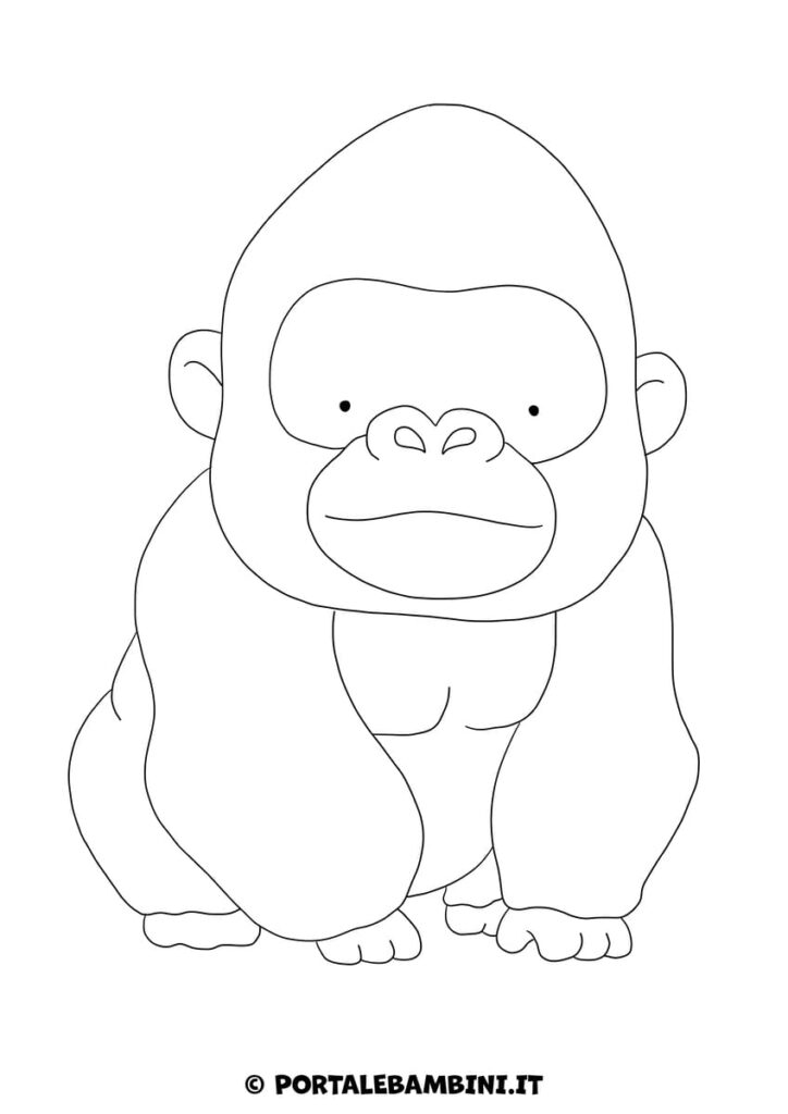 Disegno gorilla da colorare