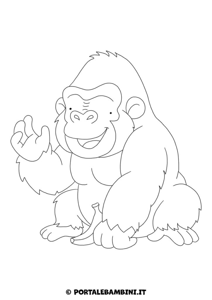 Disegno gorilla da colorare