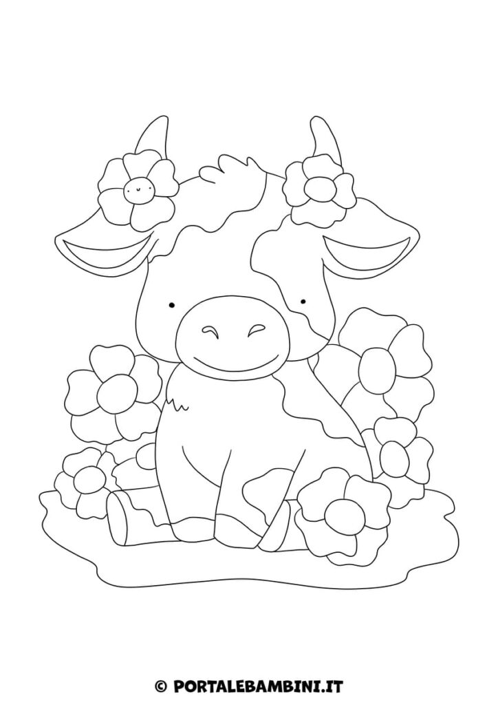 Disegno di mucca da colorare per bambini