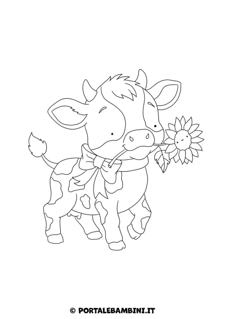 Disegno di mucca da colorare per bambini