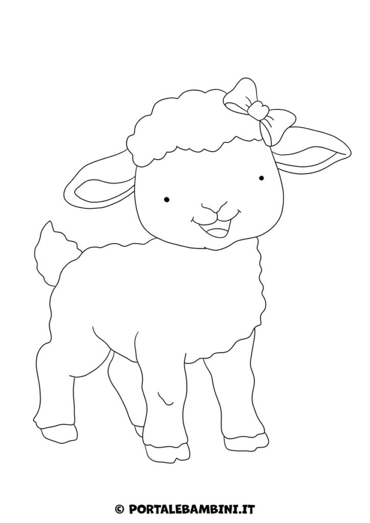 Disegno pecorella da colorare per bambini