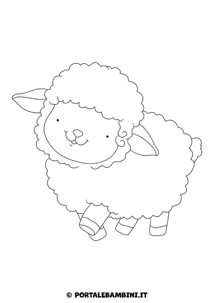 Disegno pecorella da colorare per bambini