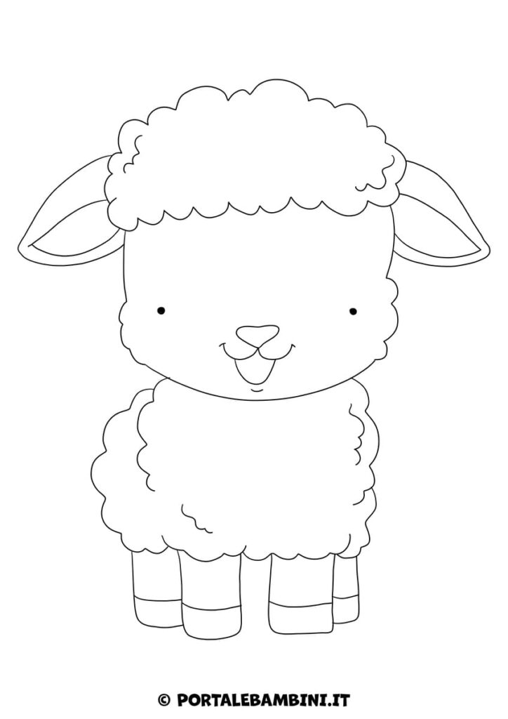 Disegno pecorella da colorare per bambini