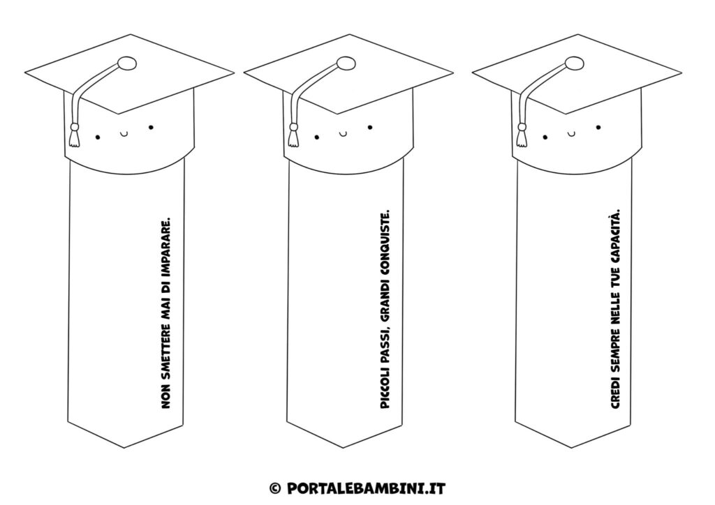Segnalibri di fine anno da stampare e colorare