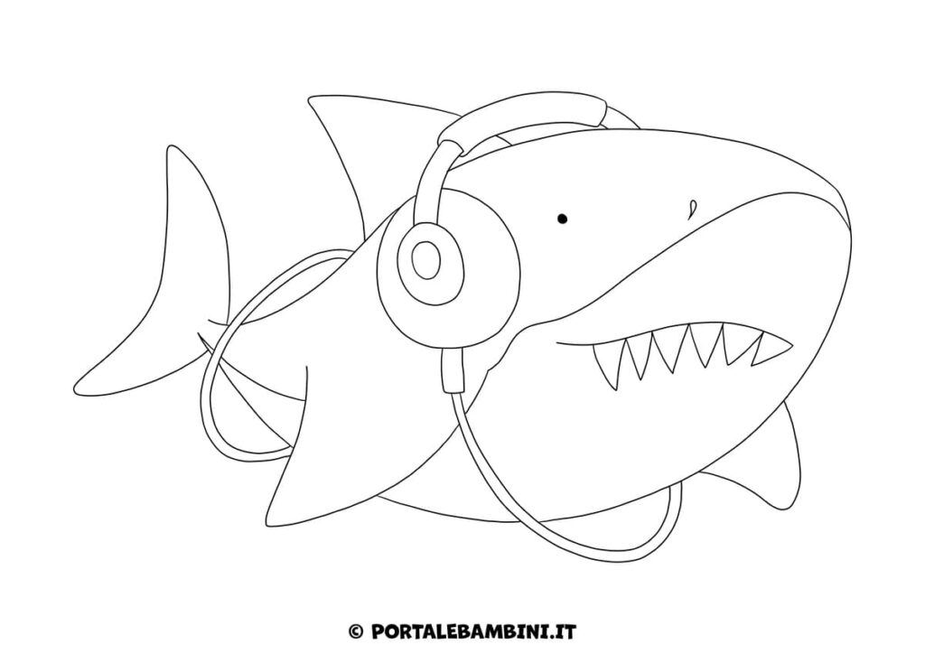 Disegno squalo da colorare per bambini