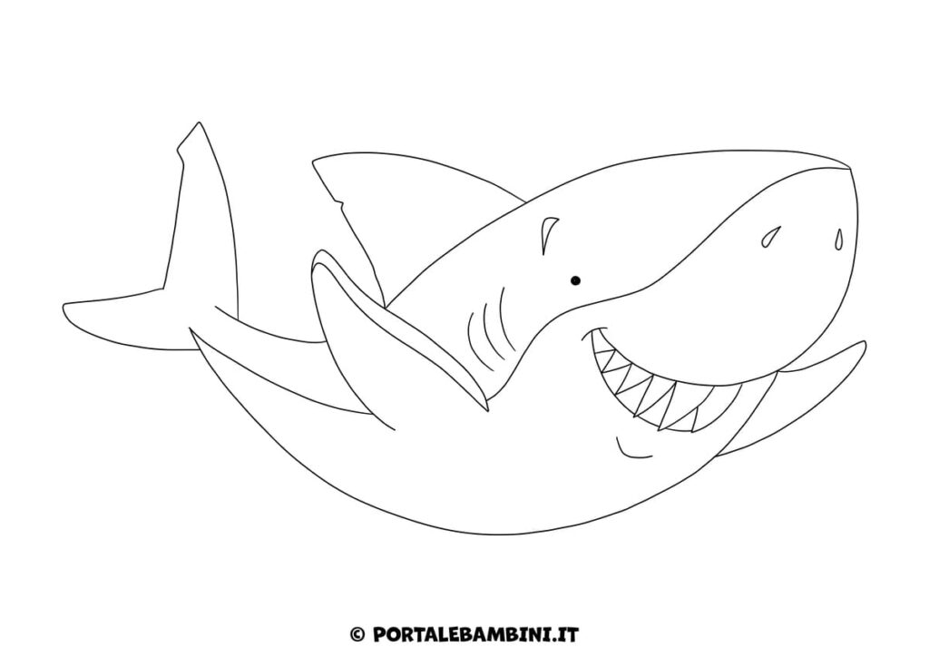 Disegno squalo da colorare per bambini