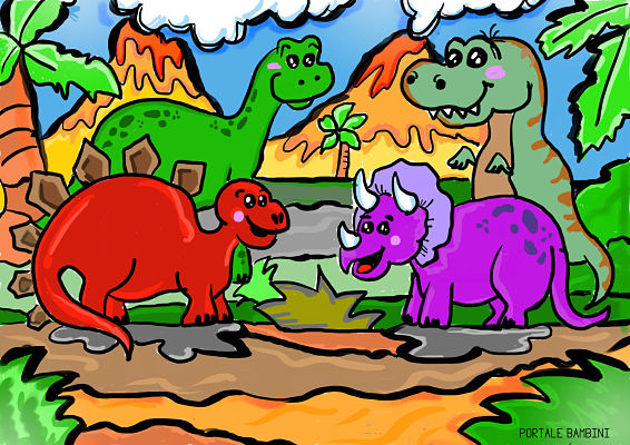 Disegni Di Dinosauri Da Stampare E Colorare Gratis Portale Bambini
