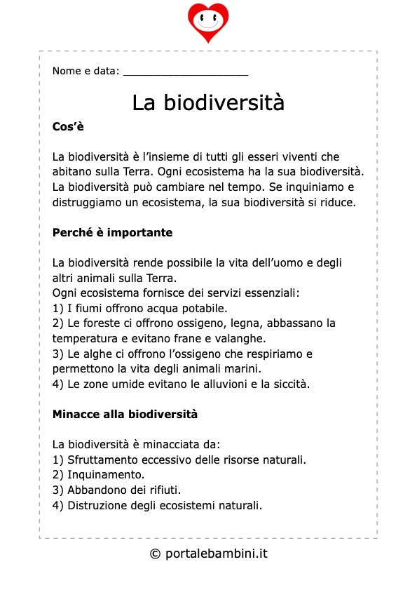 la biodiversità schede didattiche per la scuola primaria