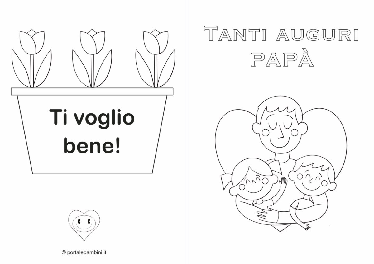 Biglietti per la Festa del Papà da Stampare e Colorare