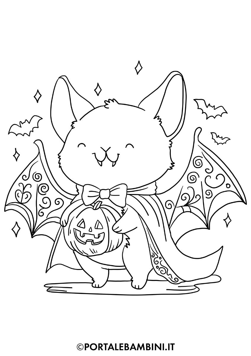Pipistrelli Di Halloween Da Colorare