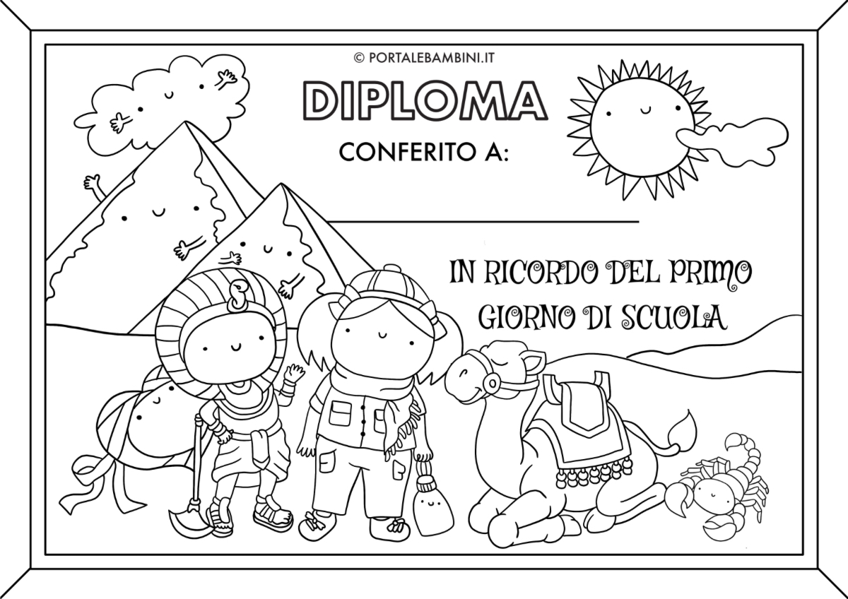 Diplomi per il Primo Giorno di Scuola | portalebambini.it