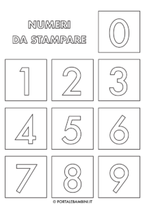 Numeri da colorare (stampa gratis) | portalebambini.it