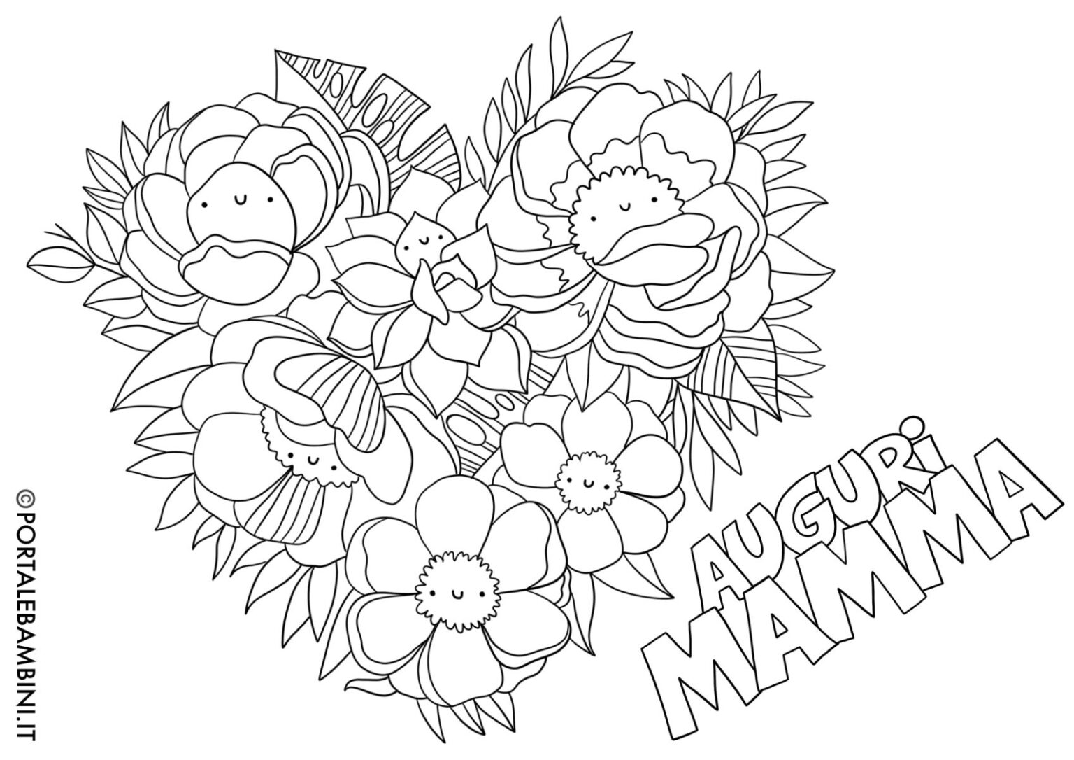 Disegni per la Festa della Mamma da Colorare | portalebambini.it