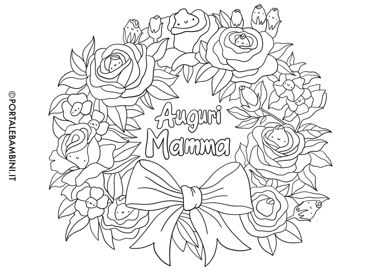 Disegni per la Festa della Mamma da Colorare | portalebambini.it